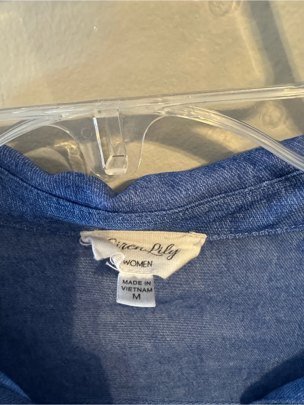 Siren Lily Denim-Blue Button-Front Women's Shirt